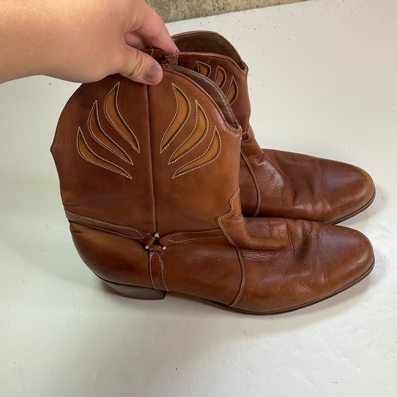 Vintage Florsheim Brown Leather Boots Size 11 - Picture 1 of 7